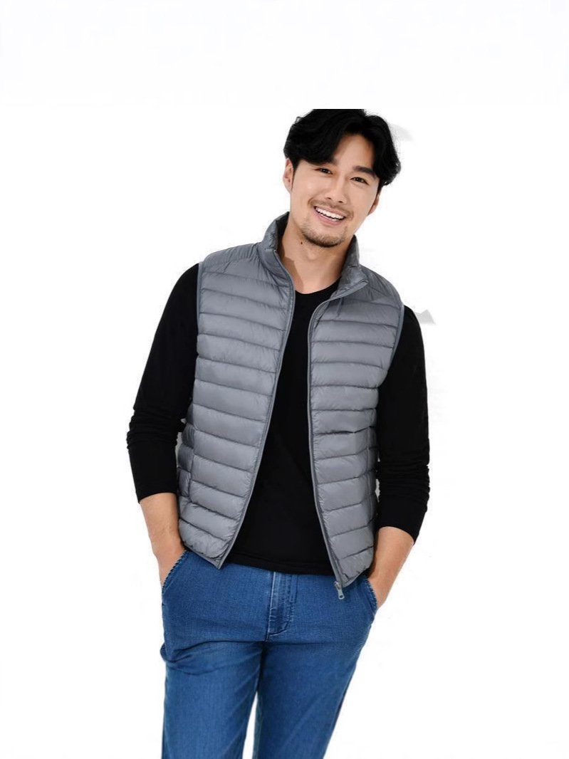 Transfronterizo Tik Tok otoño invierno chaqueta de plumón hombre chaleco ligero y delgado de tamaño grande ocio a prueba de frío y caliente chaqueta de hombro de papá image 4