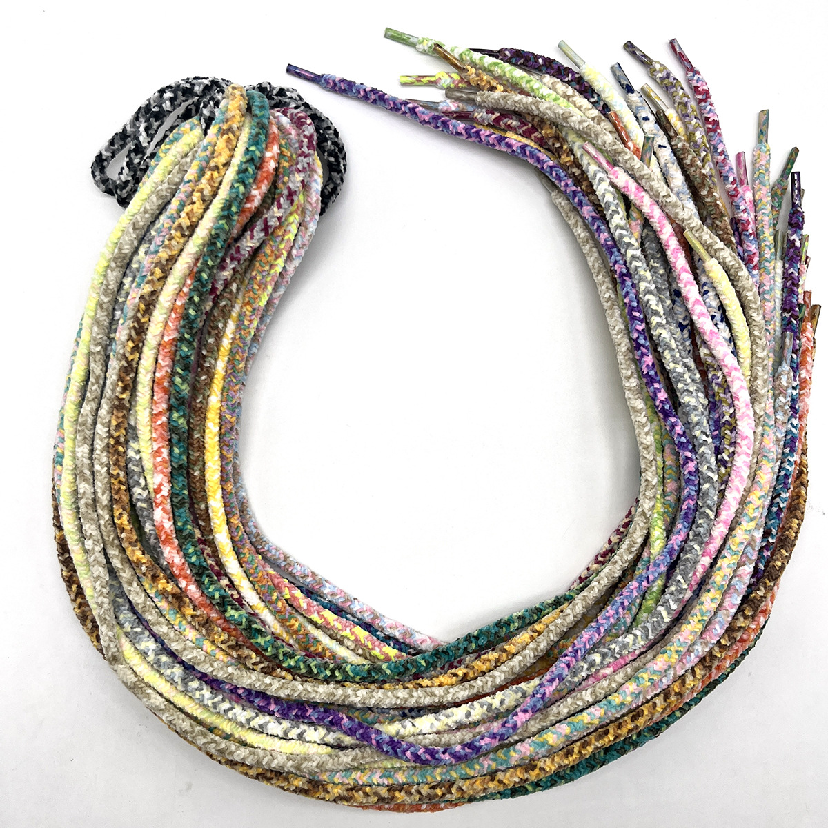 5mm color mixto Chenille sólido graso hombre y mujer zapatos de pan casuales zapatos de papá de color otoño y invierno cordones redondos