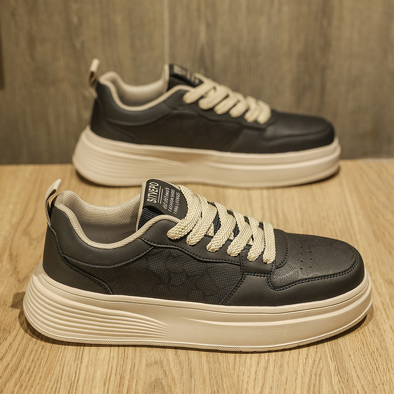 Zapatos de hombre pequeños blancos de primavera nuevos zapatos de skate de tendencia transpirables de suela baja para hombres aumentan la altura de los zapatos de moda casuales