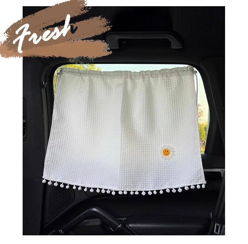 Ins Car Sunshade Curtain for Children with Cartoon Design, Suction Cup Side Window Car Sunshade for Baby, Car Interior Light Blocking