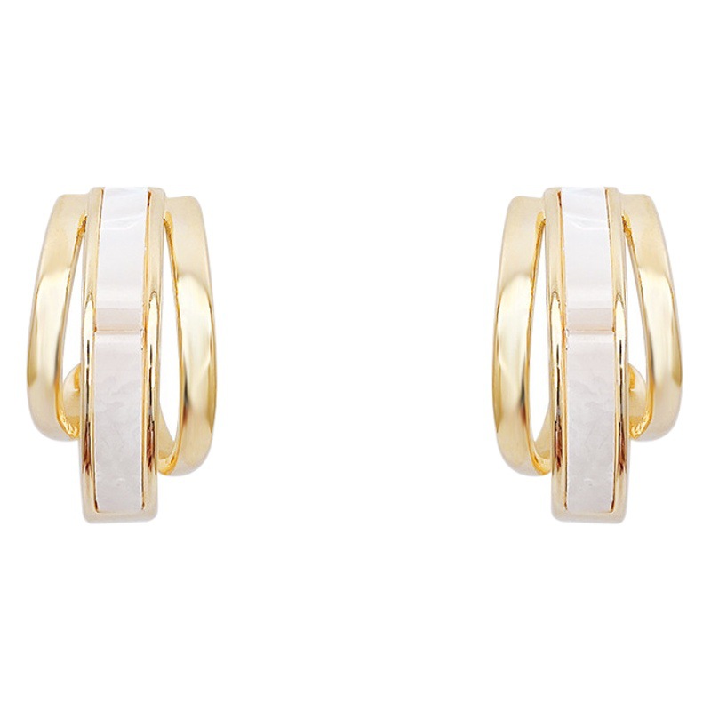 Estilo francés fritillary pendientes de luz de lujo de alto grado nicho exquisito temperamento pendientes de metal Shell joyería del oído aguja de plata al por mayor
