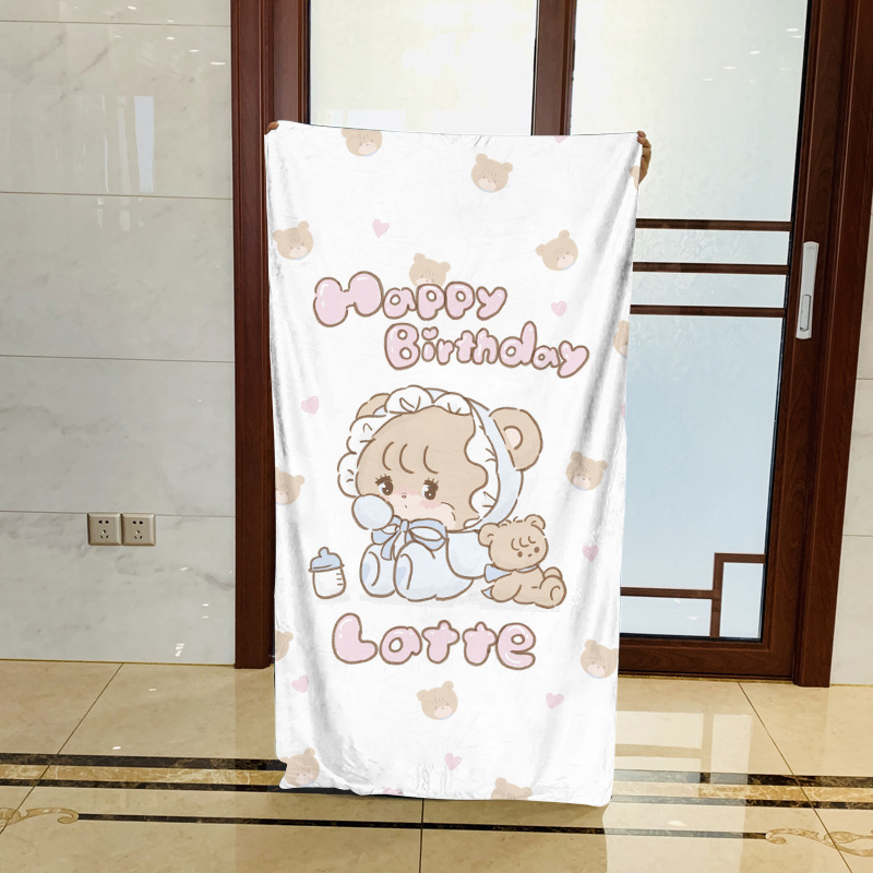 Cute cartoon mikko cat latte animation peripheral bath towel towel multi-size does not return do not change mind careful shooting