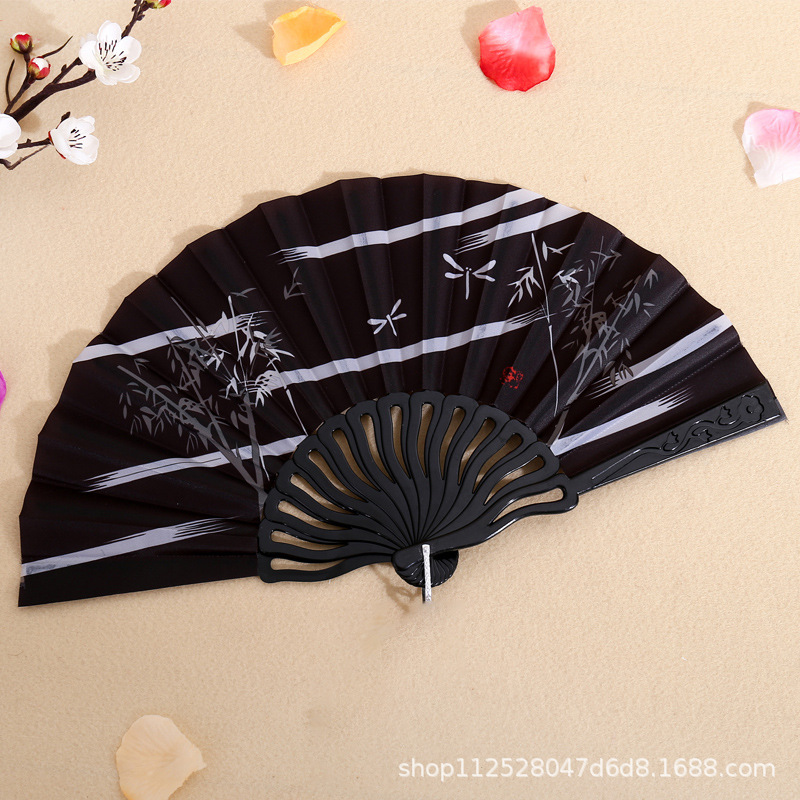 Abanico Plegable de Plástico Estilo Chino para Mujer, Abanico Plegable para Disfraces de Verano, Abanico Plegable para Danza y Espectáculos al por Mayor