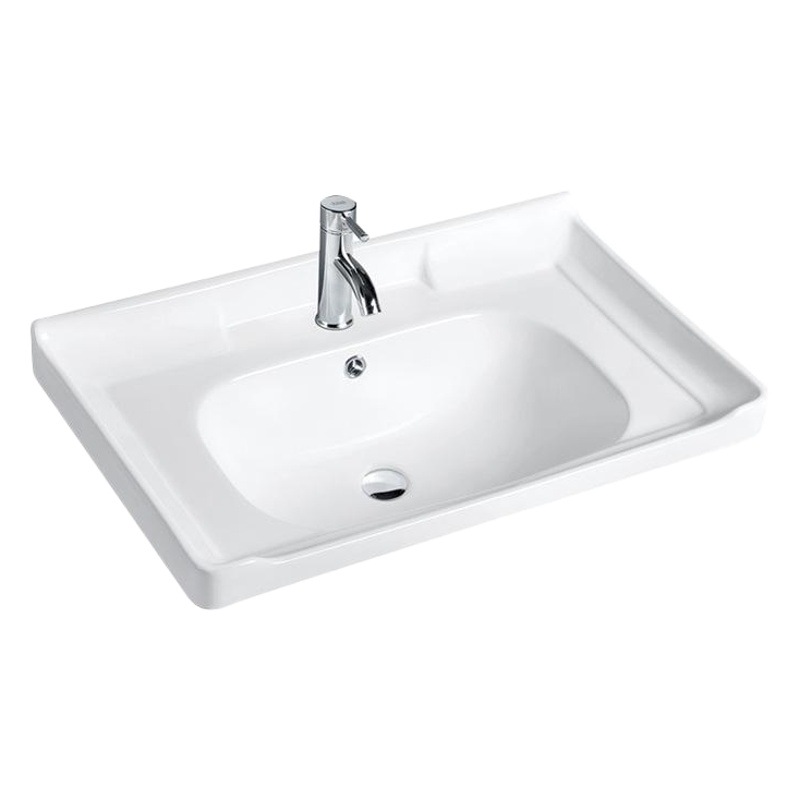 Lavabo de cerámica sobre encimera, lavabo de baño, lavabo de baño, lavabo de lavabo medio de cerámica, lavabo individual para hogares pequeños, lista de ingeniería