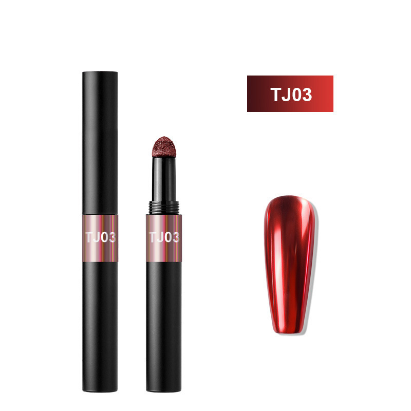 Finger Concubine Nail Art Series TJ12 Color Nail Art Mirror Polvo en polvo Lápiz de cojín de aire sin polvo volador Espejo de titanio Pluma de cojín de aire en polvo de hadas