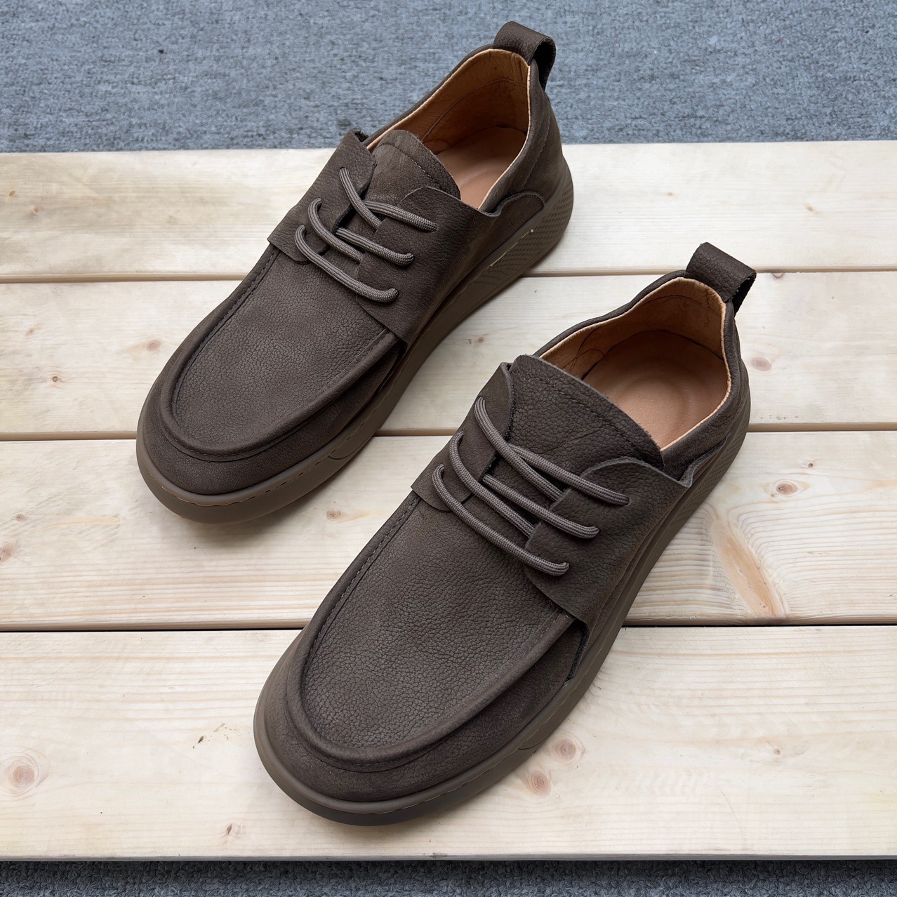 Leather casual retro suede universal shoes with shoelaces