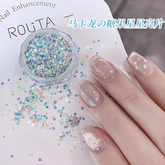 マカロンの星のスパンコールのネイルアクセサリー
