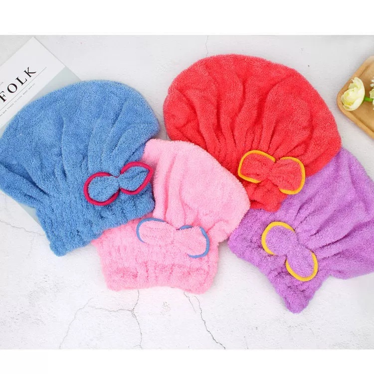 Duschmuff Mat Schleifchen Aus Mëllem Korallefleece Séier Dréchen_voghion.com