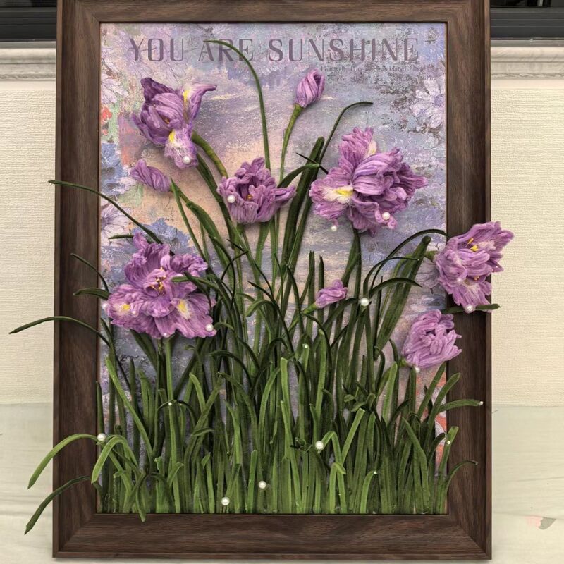 Twist Rod Decorative Painting Photo Frame Bouquet diy Material Handmade Iris Birthday Gift Teacher's Best Friend