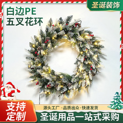 クリスマスの花輪のペンダントの壁掛けの配置の道具のクリスマスの装飾品の植毛のクリスマスの花輪の藤の輪の壁は赤い果実を飾ります。