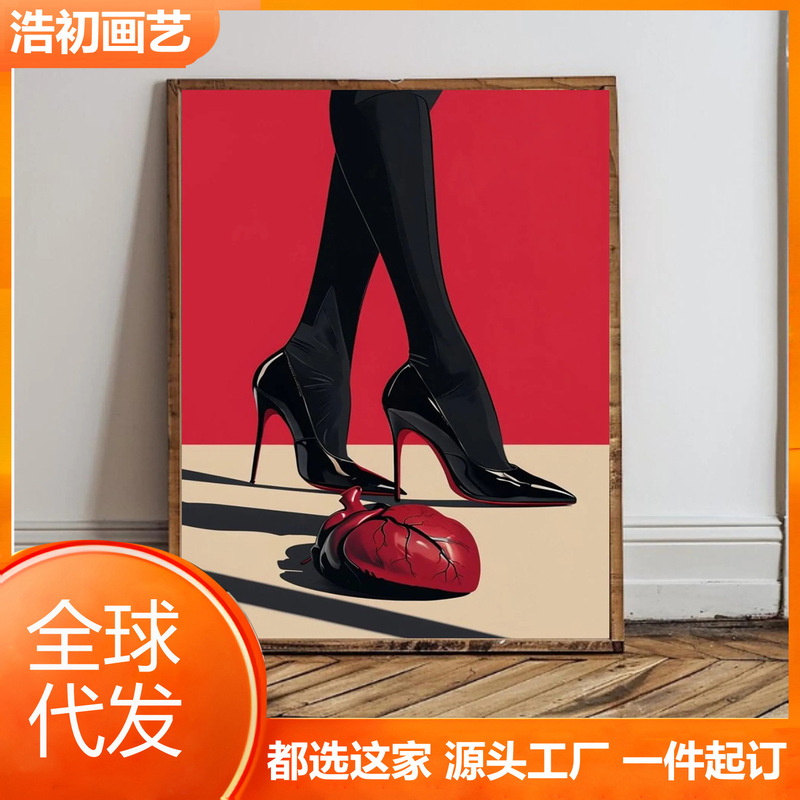 Tiktok Shein Amazon Bold Fatal Woman Art Wall High Heels Crush the Soul Dark Romance
