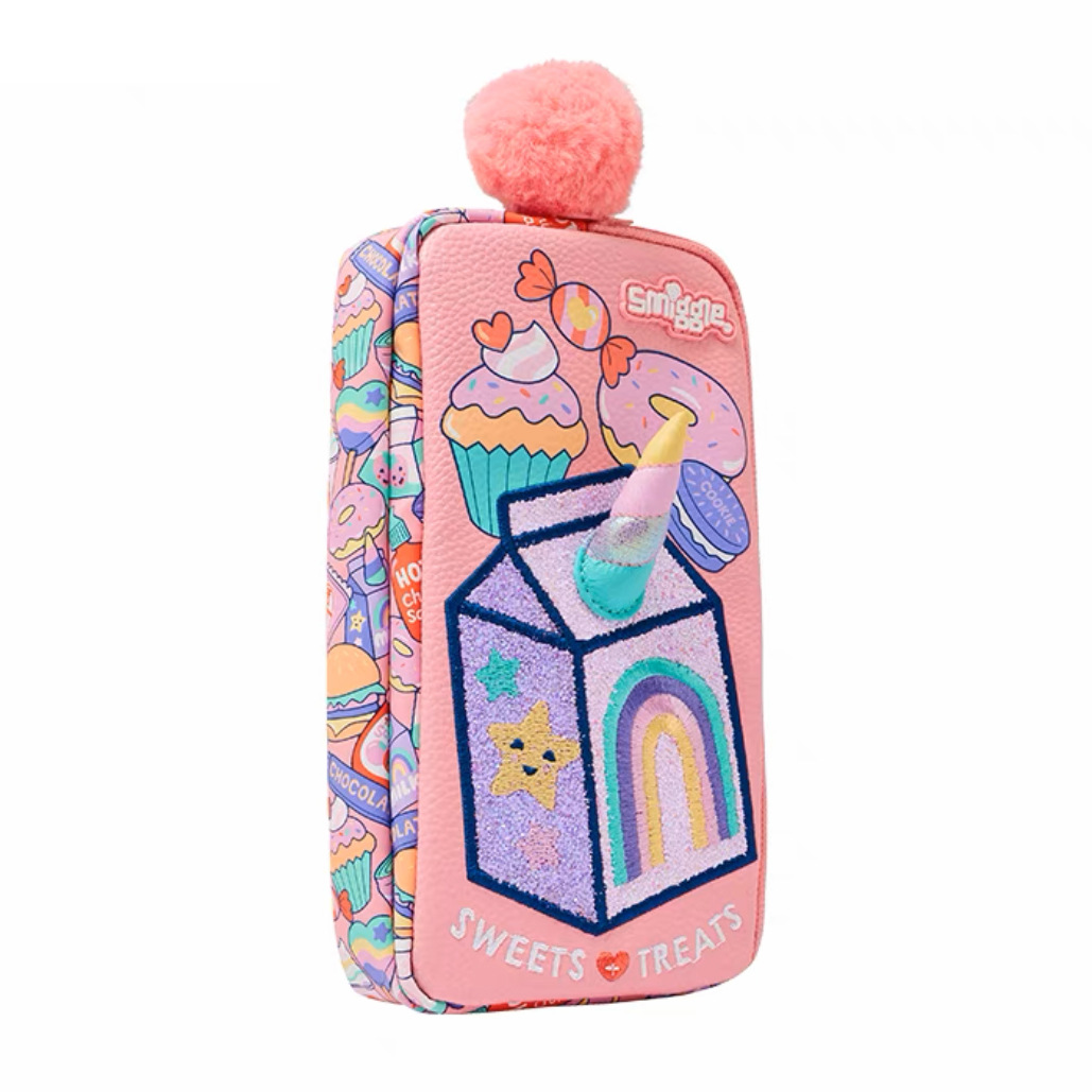 Fuchsia double-layer pencil case for ice cream