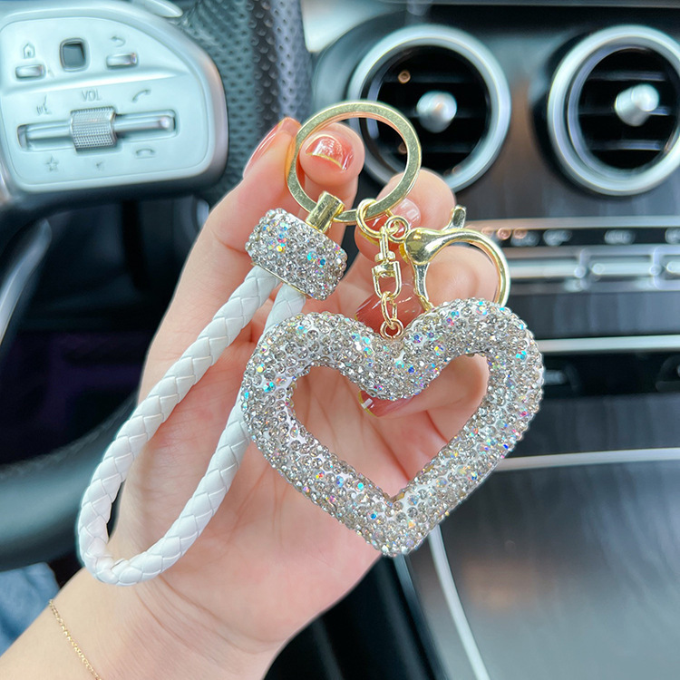 Korean Style Heart Shape Crystal Women's Bag Pendant Keychain display picture 3