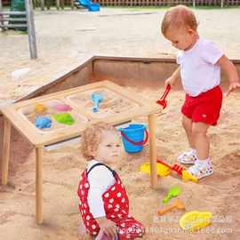 儿童玩具桌幼儿园木质拼图桌沙坑玩具小方桌木质儿童游戏桌