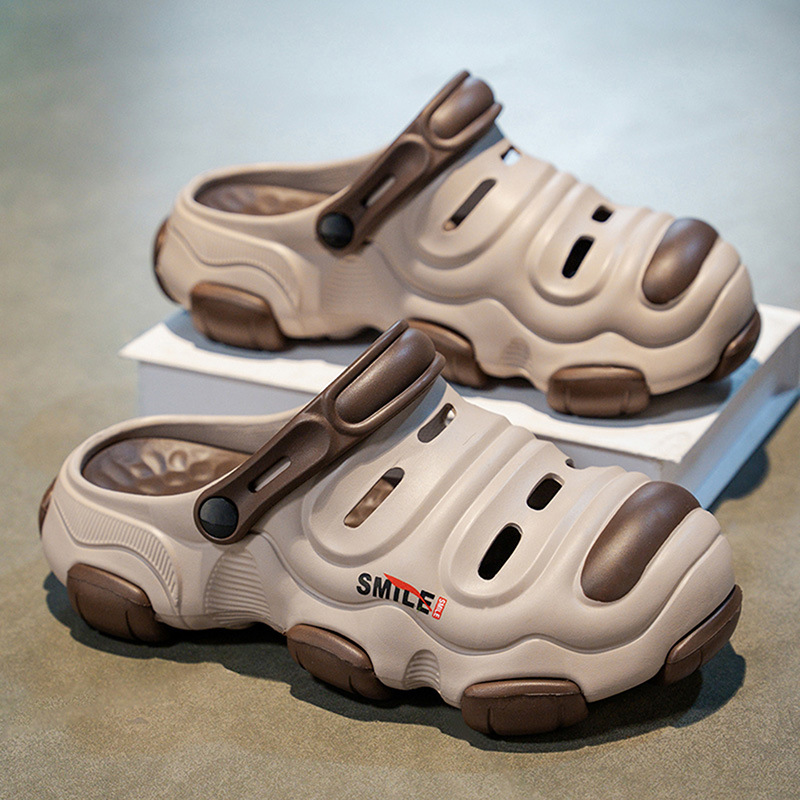 Zapatos con agujeros de talla grande transfronterizos para hombre 2025 nuevo estilo pisando mierda zapatillas de personalidad Baotou zapatos de playa de verano