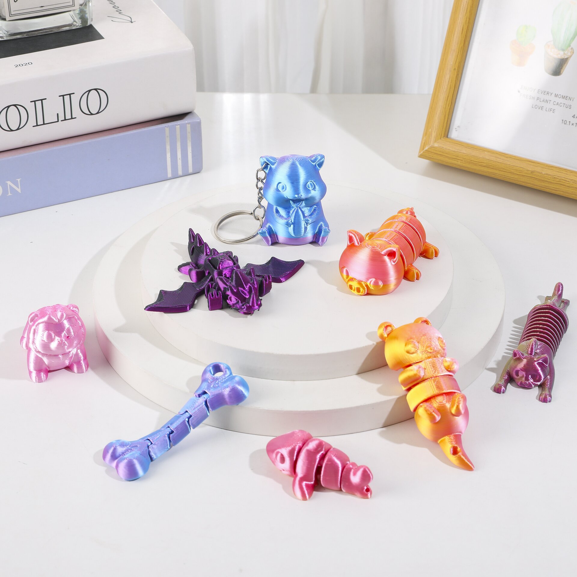 B colgante de impresión 3D colorido, caja ciega, decoración artesanal, articulaciones hechas a mano creativas, juguetes de descompresión móviles