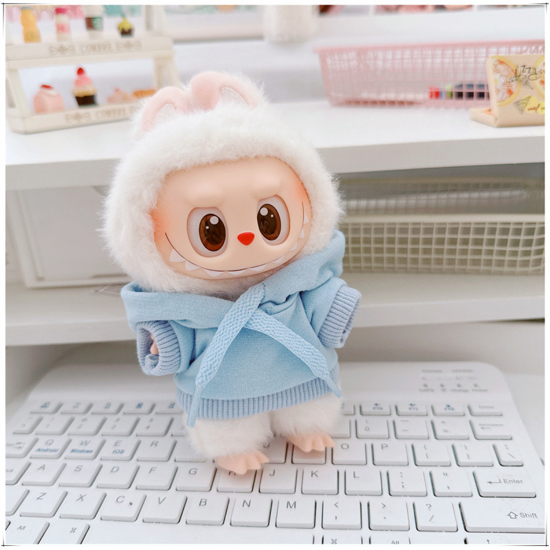 labubu ベビー服 Labubu 第一世代第二世代第三世代 10 センチメートル綿人形黒と白グレートレンディなスウェットシャツパーカーパンツ|undefined