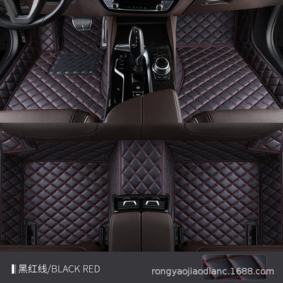 fully surrounds the car interior foot | Modelə uyğun ayaqaltı - single-layer-xpe-foot-pad-black-red-line