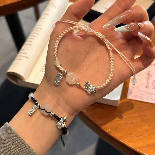 Lucky Pixiu Safety Bracelet, Chinese Style Woven Bracelet for the Year of Birth, Friendship Bracelet for Best Friends, Good Luck Bracelet for Men and Women, Couple Bracelet, Girlfriend Gift