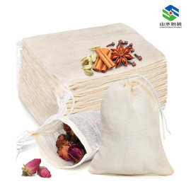 棉布纱布袋抽线过滤袋煲汤袋煎药袋卤料袋调料袋隔渣袋抽绳茶包袋