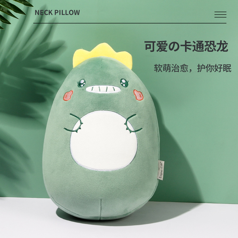 Cartoon internet celebrity u-shaped pillow cute green dinosaur two-in-one doll deformation pillow multifunctional neck pillow u-shaped pillow