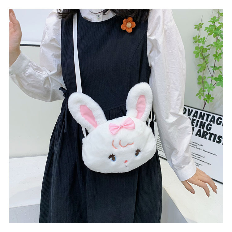 Plush rabbit bag, children's coin purse, cute princess single-shoulder bag for girls, autumn and winter crossbody bag for little girls undefined