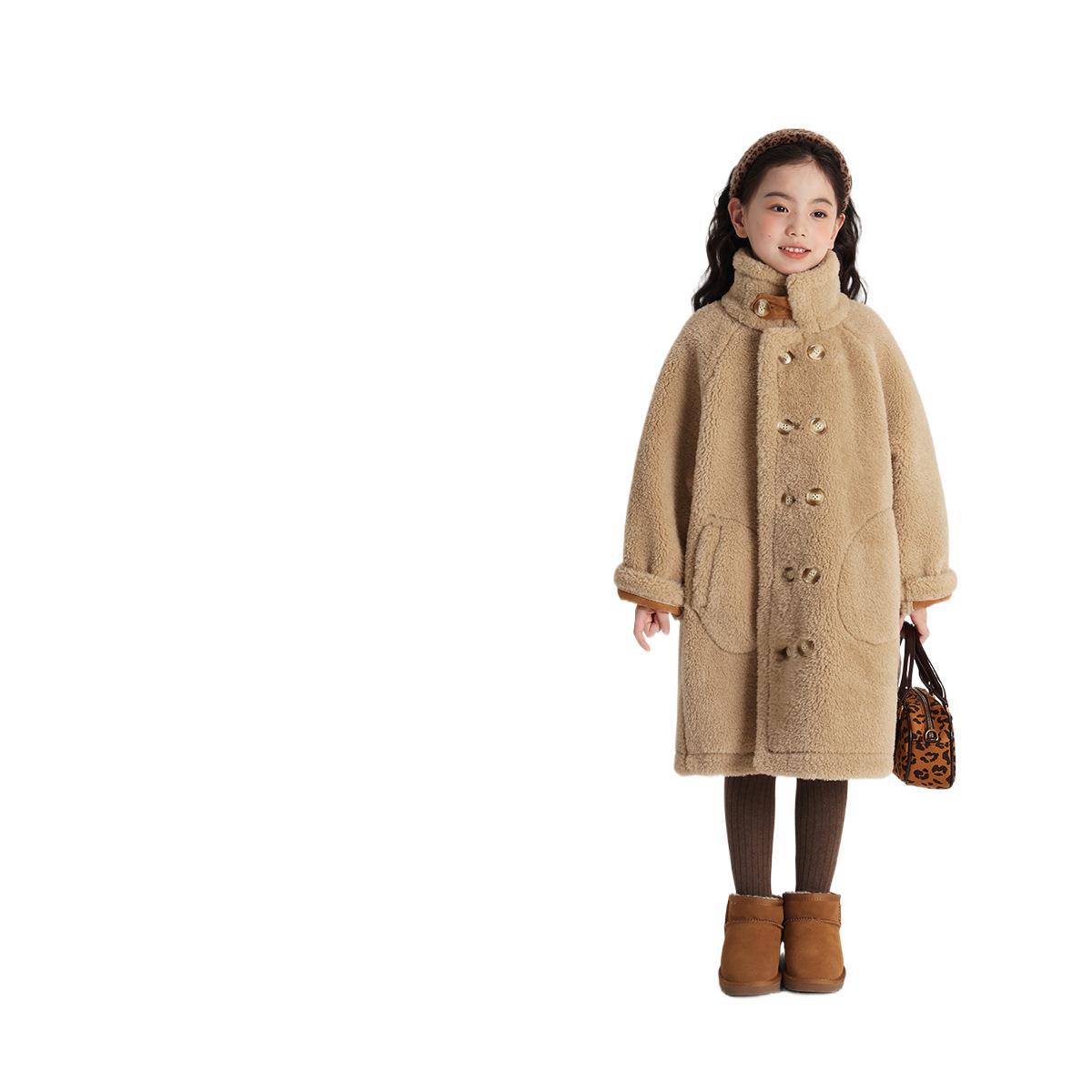 모모 아동복 겨울옷 여아 롱코트 2024 가을 · 겨울 새 어린이 기모 두껍게 양면 착용 코트