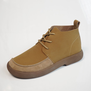 24 Autumn and Winter New Casual Boots British Style Fashion Retro Versatile Mid-Top Brown Shoes Outdoor Men's Shoes