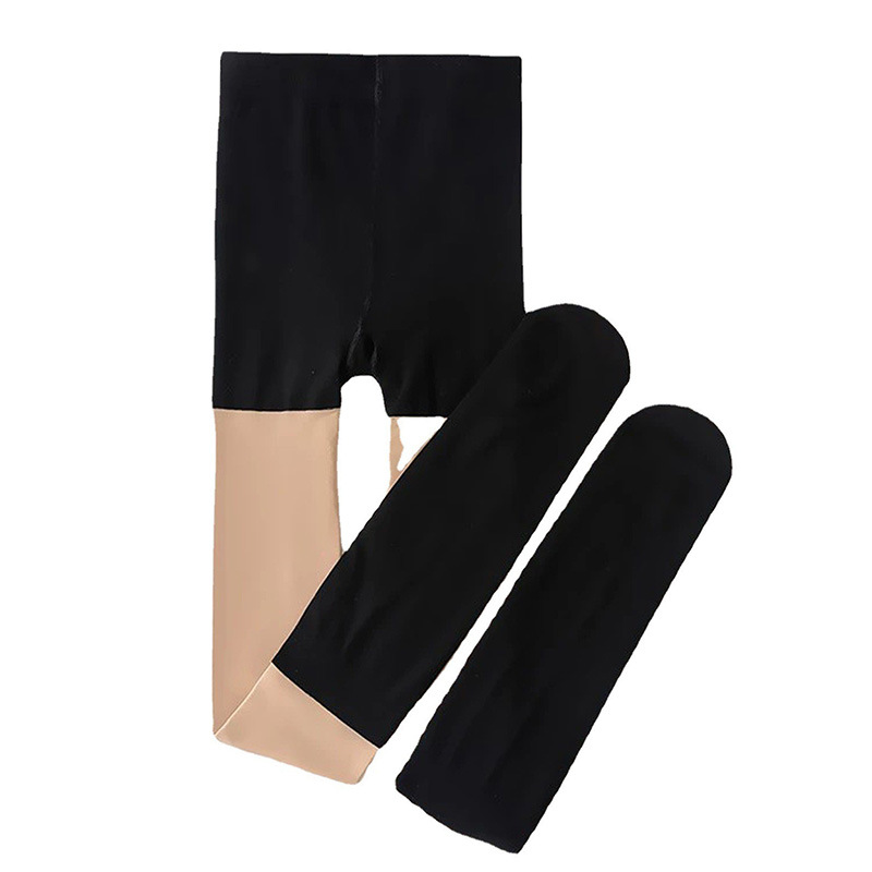 Plus tamaño de la pierna ligera artefacto falso becerro JK calcetines de costura de tres secciones pantalones de seguridad forrado de lana desnuda pantorrilla polainas Calcetines