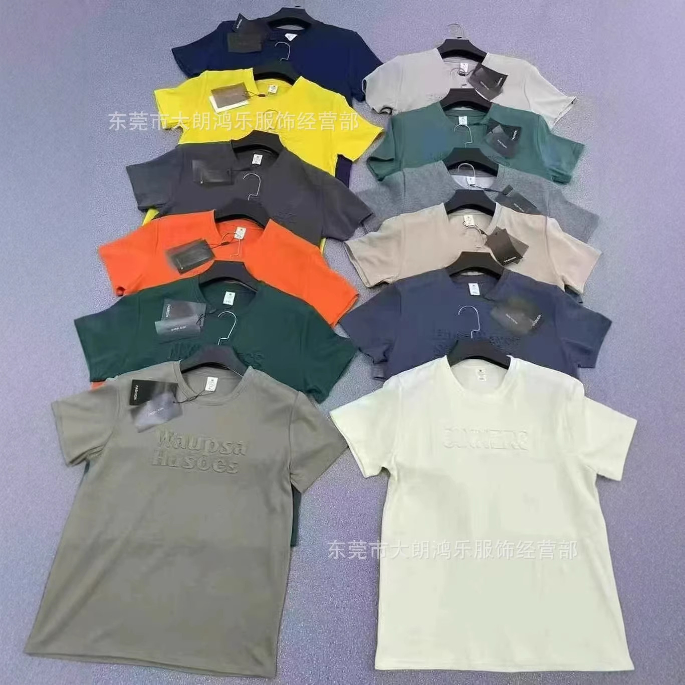 260g Heavyweight Pure Cotton American-Style 3D Embossed Trendy Short-Sleeve T-Shirt for Men and Women, Popular Item