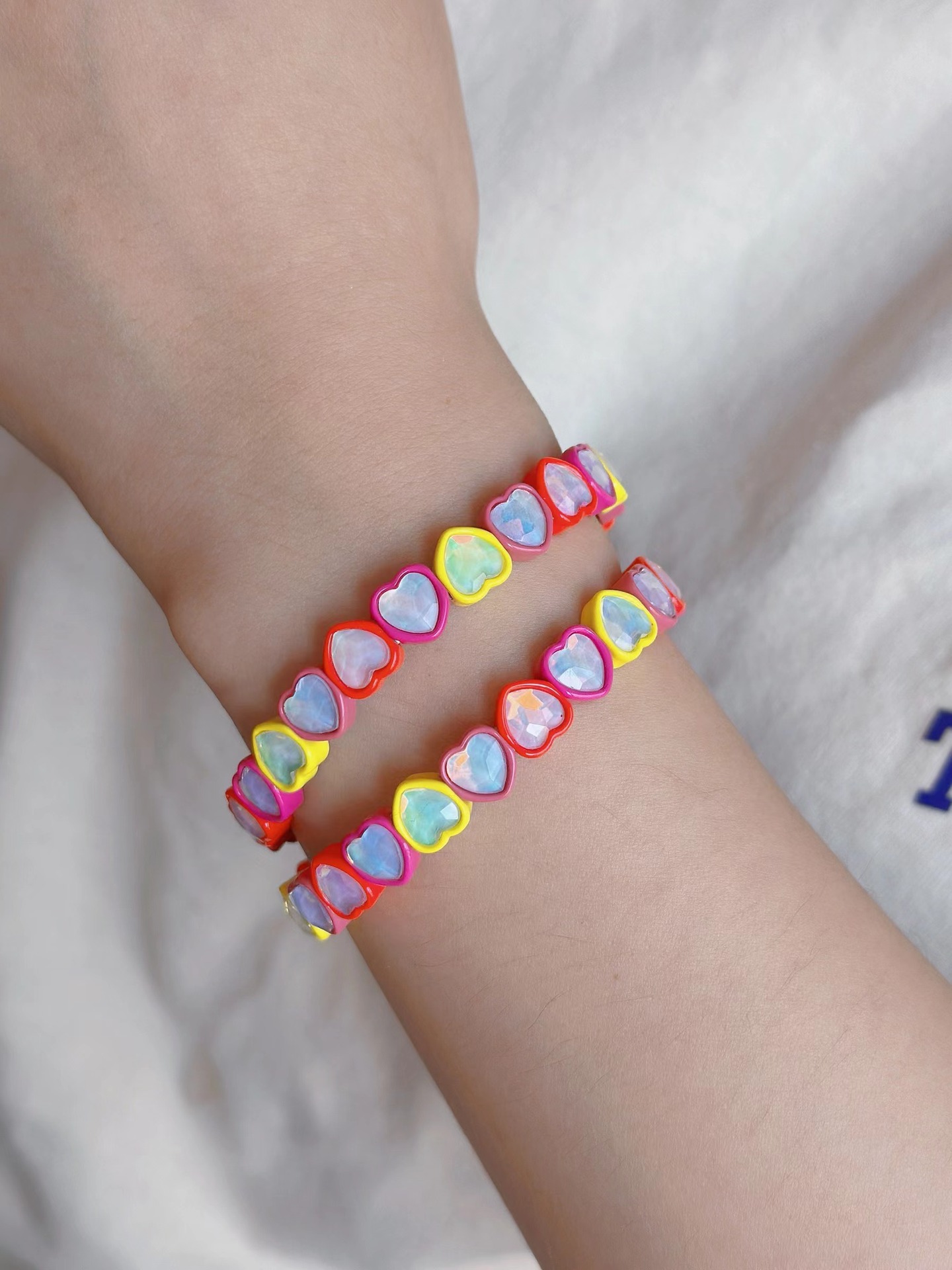 1 Piece Quantity Holiday, Daily Occasion Modern Style Classic Style Heart Shape Alloy Enamel Wholesale Bracelets