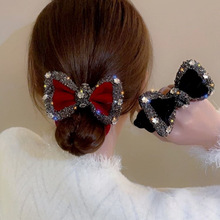D 35307 Velvet diamond large hair tie ˿��ˮ��󳦷�Ȧ�¿�ŷ