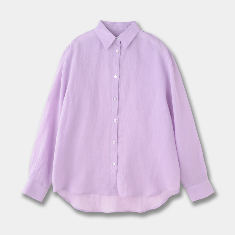 Xiaohe 25 秋の新薄いラミー無地シャツ女性の多用途長袖トップ 1251C2156902|undefined