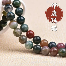 天然石批发印度玛瑙y圆珠散珠DIY手链项链饰品配件半成品串珠珠料