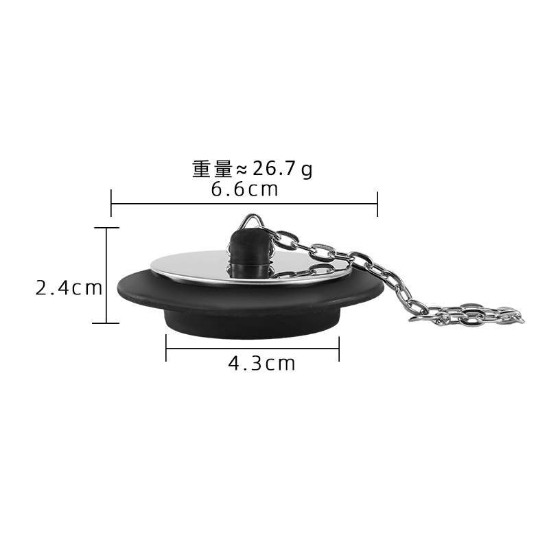 Tapón de la bañera, inodoro, desodorante, sellado, desagüe de piso, resistente a la corrosión, no deformable, tapón de lías de agua de alcantarillado con cadena