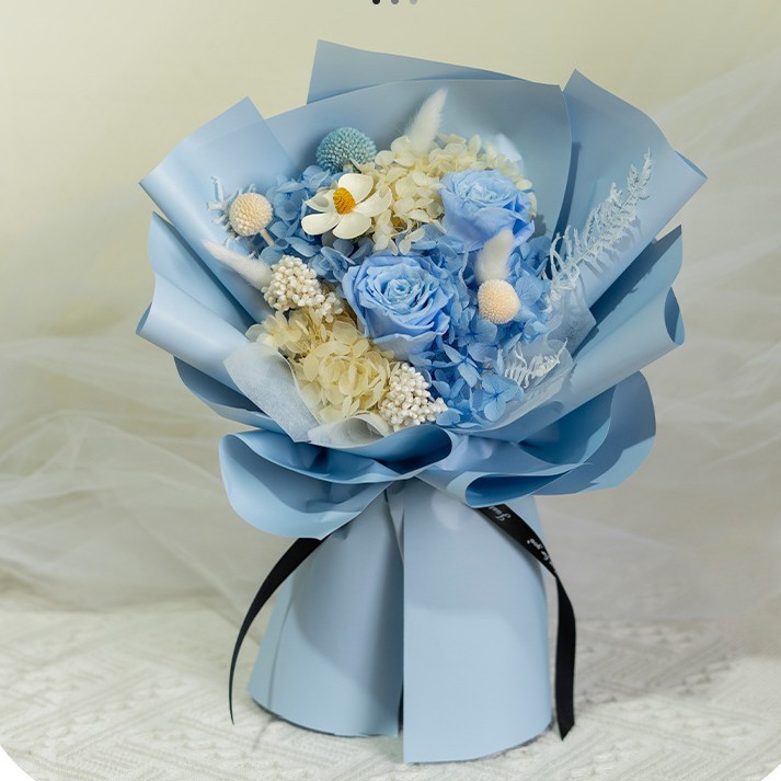 Amazon explosiva flor eterna ramo de rosas regalo de flores reales del día de San Valentín ramo inmortal decoración de alta calidad al por mayor