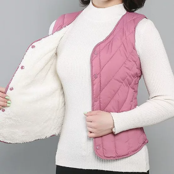 Keep warm fashionable short fitted vest, increased thickness