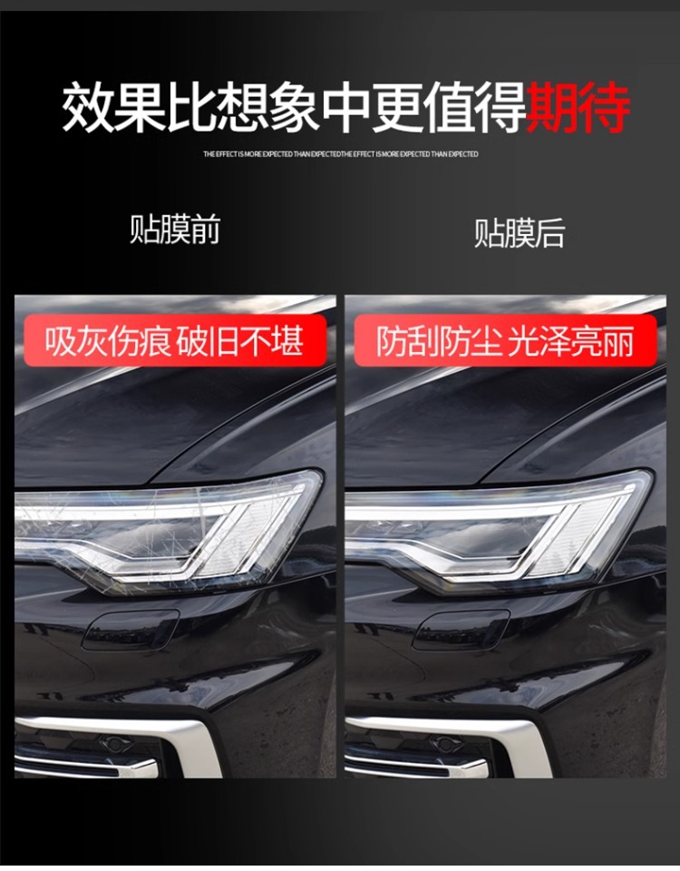 A4/A6L Headlight Film Q5 Transparent Tpu Anti-Scratch Q2/Q3/Q7Q8/A3/A5/A7 Car Taillight Film