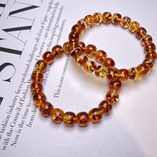 Huapo old bracelet 8-9mm amber beeswax safflower large bracelet jewelry female accessories male necklace wholesale DIY