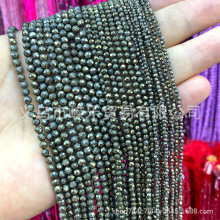 跨境热销 切面小珠子天然石 黄铁矿 隔珠半成品DIY手链配件