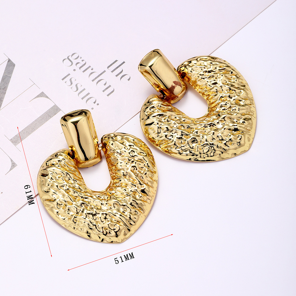 Cocktail Party Occasion 1 Pair Elegant Heart Shape Rectangle Plating Metal Drop Earrings