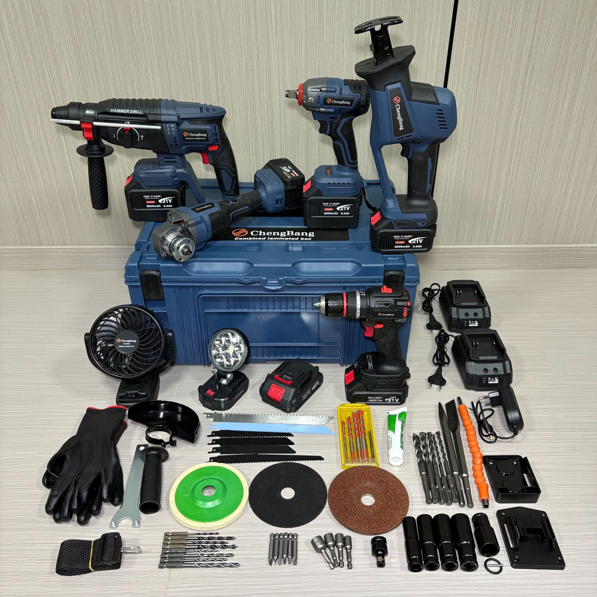 优质工厂锂电工具8件套装电动工具(真实2000电芯)