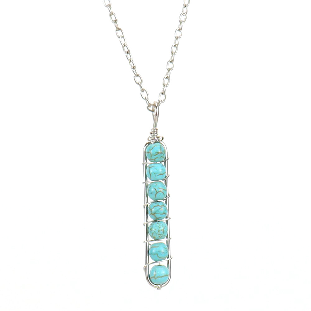 Women's Gender Simple Style Geometric Natural Stone Titanium Steel Pendant Necklace