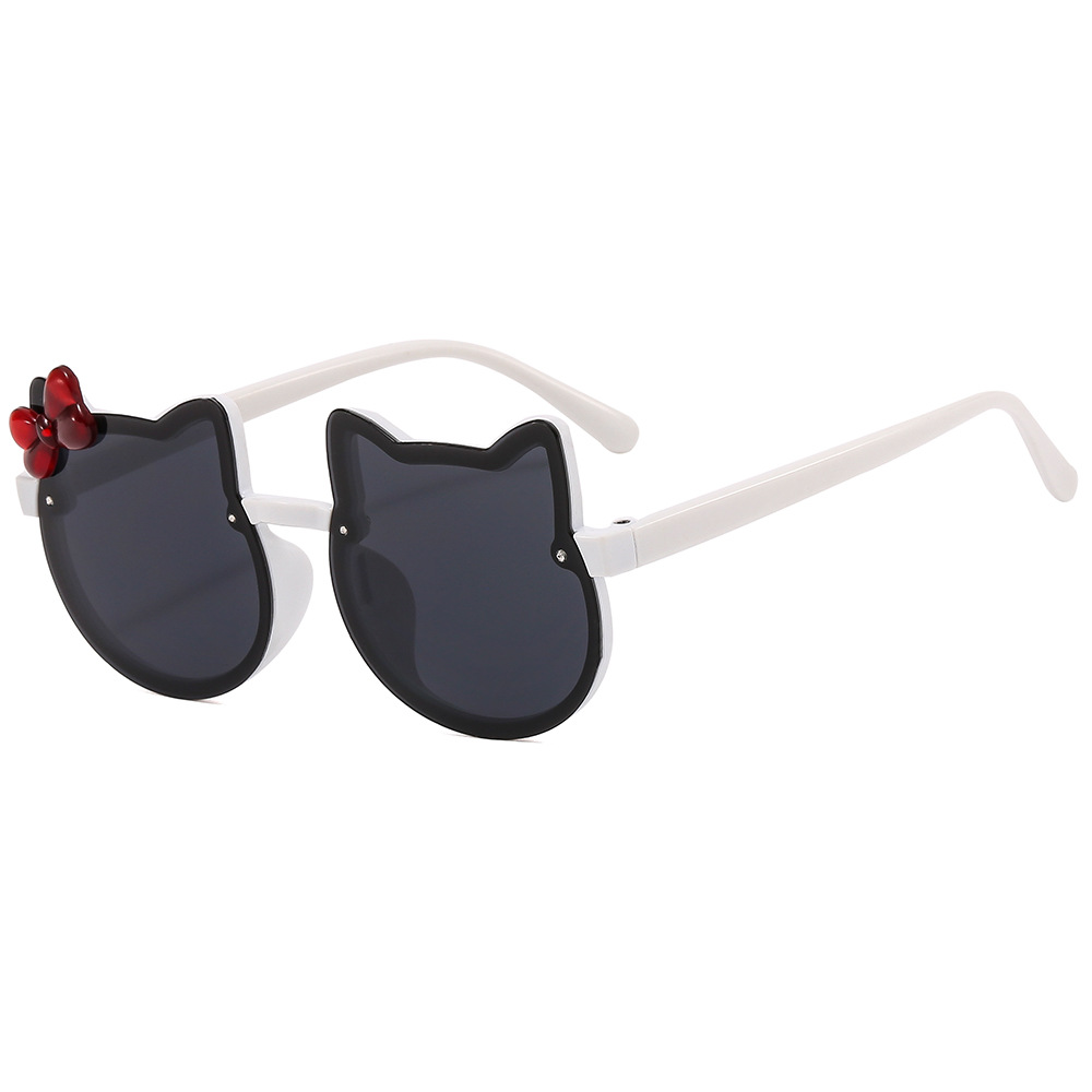 New Two Ears Kids Sunglasses Color Bow Shiny Sunglasses Boys and Girls Fashion Selfie Glasses