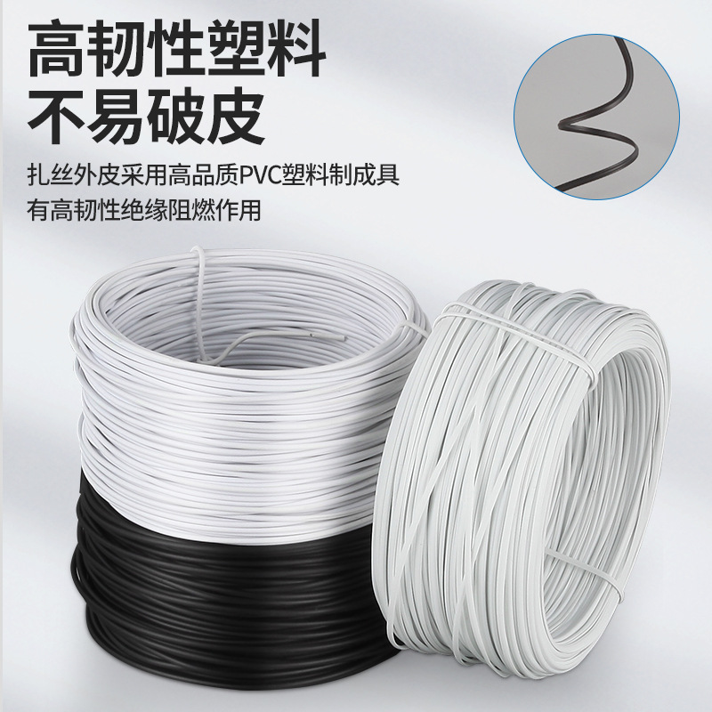 Galvanized steel wire for grapes, electrical cable ties, zip ties, binding wires, and coated iron strips—available in round, flat, black, and white varieties.