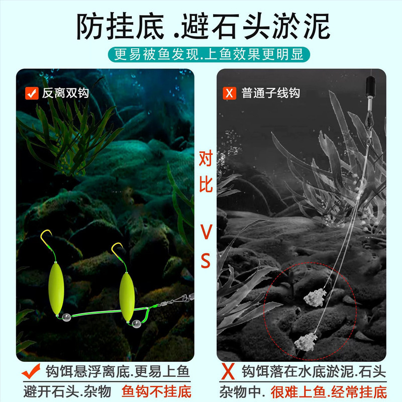 反离底子线双钩反底钓线组绑成钩欧式反底钓跑铅抗走水伊势尼厂家|undefined
