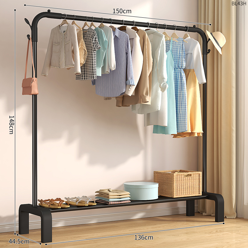 150CM [블랙로드] 선반 코트 후크