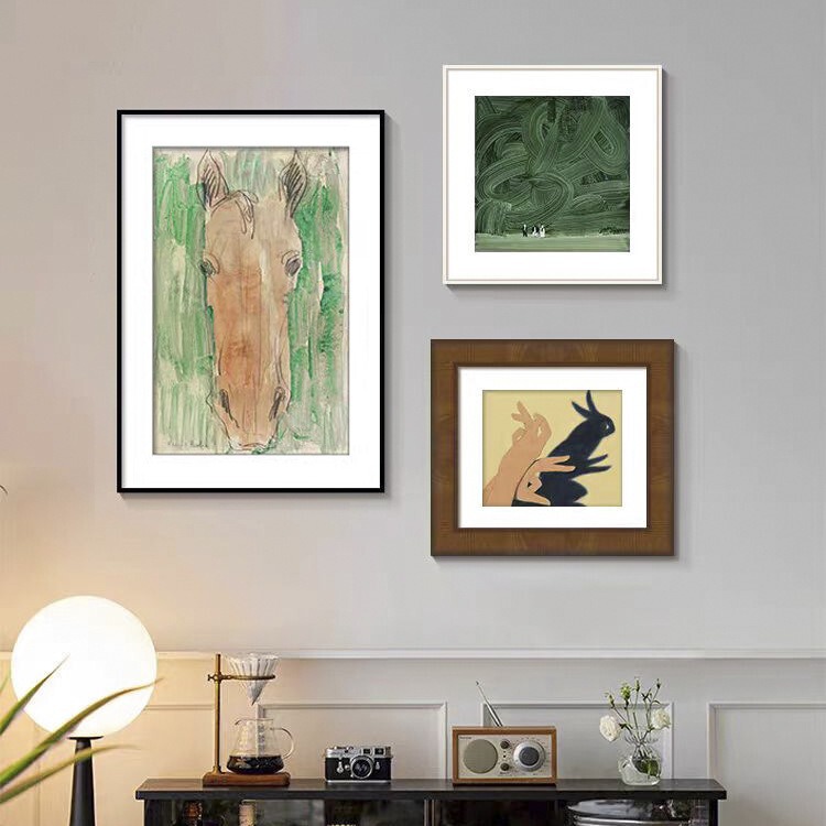 Modern minimalist Chinese style abstract art decorative painting living room gallery wall niche high-grade hanging painting combination mural