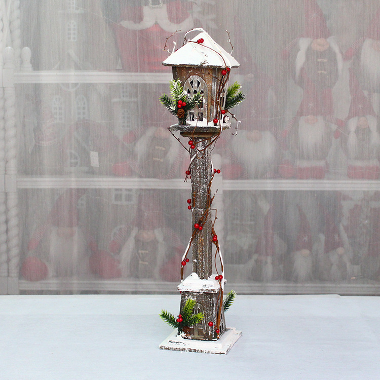 Suministros de decoración de Navidad nueva lámpara de calle luminosa de madera desmontable escena diseño decoración suministros de Navidad