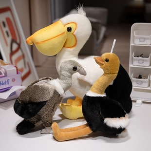 Simulation Pelican Doll Vulture Ostrich Plush Doll Realistic Doll Cute Bird Toy Children's Birthday Gift